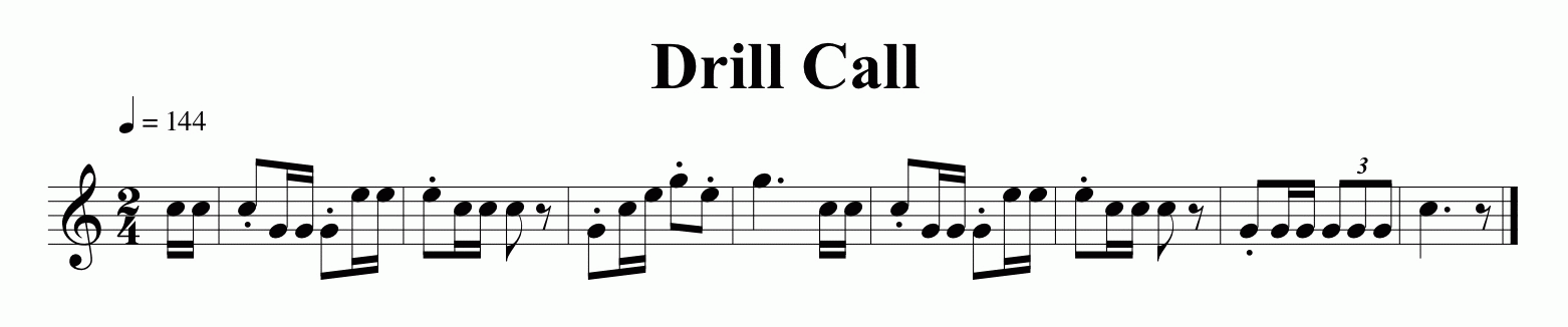 Music for the Drill Call bugle call